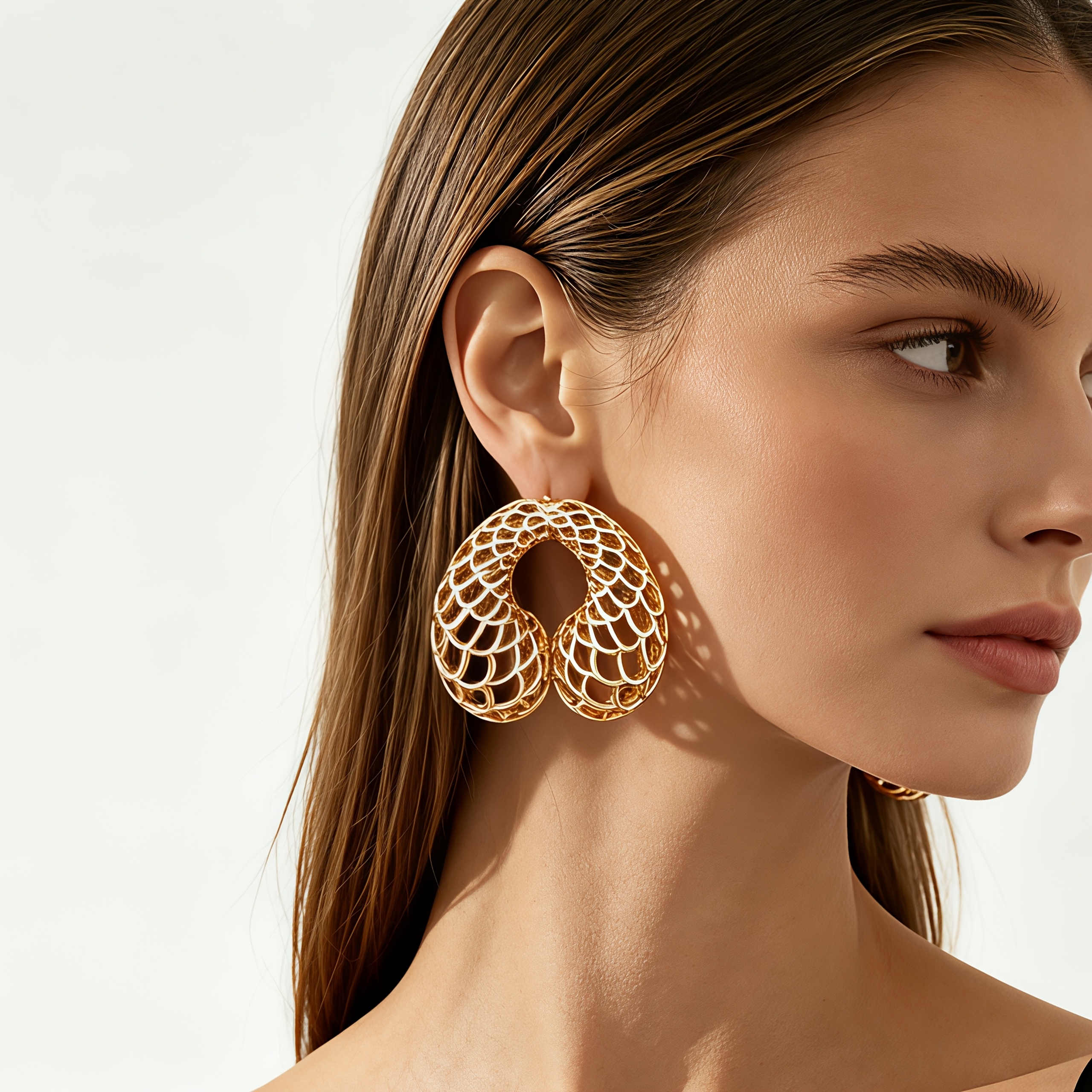 Women's Geometric Openwork Double Teardrop Drop Earrings